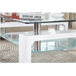 Artisan Furniture Perla Square Tempered Glass Coffee Table in White Lacquer