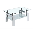 Artisan Furniture Anastazja Tempered Glass Coffee Table in White Lacquer