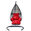 Artisan Furniture Cleorand Hanging Swing Chair in Grey with Red Cushion