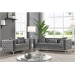 RN Furnishings modern Velvet fabric sofa and Loveseat Living room Set -Gray