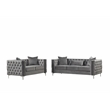 RN Furnishings modern Velvet fabric sofa and Loveseat Living room Set -Gray