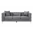 RN Furnishings Velvet fabric sofa Loveseat chair Living room furniture set-Gray