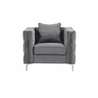 RN Furnishings Velvet fabric sofa Loveseat chair Living room furniture set-Gray