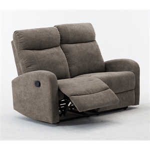 rn furnishings reclining chenille fabric loveseat - light brown