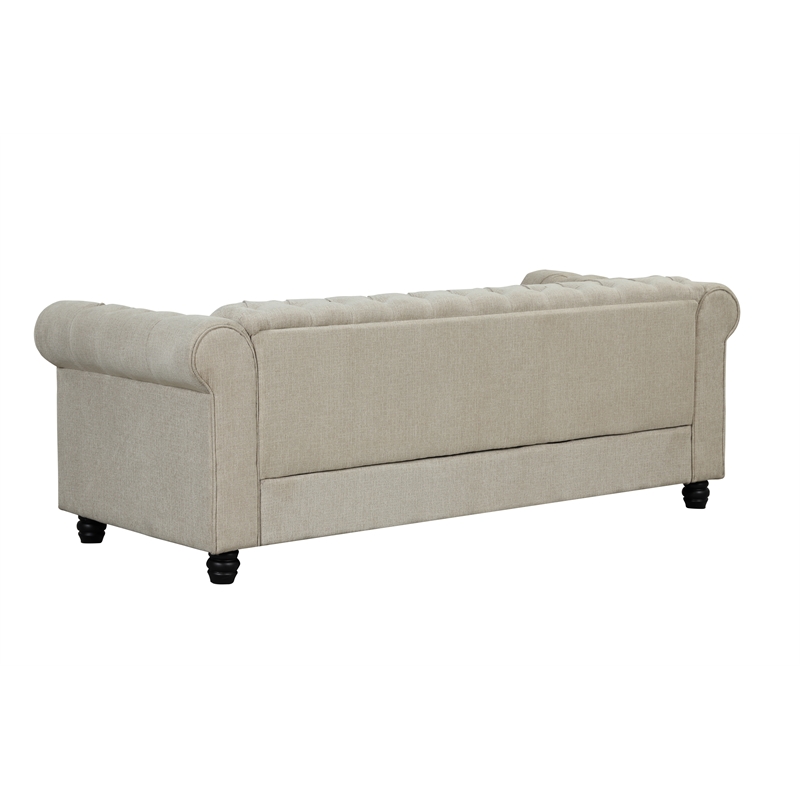RN Furnishings sofa loveseat chair Linen fabric Living room furniture Set-Beige