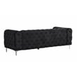 RN Furnishings 3- Piece Button Tufted Velvet Fabric Sofa Set -Black