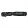RN Furnishings 2- Piece Button Tufted Velvet Fabric Sofa Set -Black