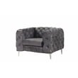 RN Furnishings sofa and two chairs Velvet Fabric Living room furniture set-Gray