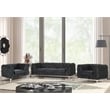 RN Furnishings 3- Piece Button Tufted Velvet Fabric Livingroom Set -Black