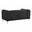 RN Furnishings 3-Piece couches Velvet Fabric Living room furniture Set -Black