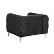 RN Furnishings 3-Piece couches Velvet Fabric Living room furniture Set -Black