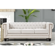 Rnfurnishings inc Akhil  3-Piece Living Room FurnitureVelvetfabric Set-Off white
