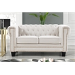Rnfurnishings inc Akhil  3-Piece Living Room FurnitureVelvetfabric Set-Off white