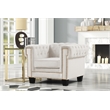 Rnfurnishings inc Akhil  3-Piece Living Room FurnitureVelvetfabric Set-Off white
