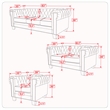 Rnfurnishings inc Akhil  3-Piece Living Room FurnitureVelvetfabric Set-Off white