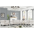 Rnfurnishings inc Akhil  3-Piece Living Room FurnitureVelvetfabric Set-Off white