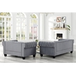 Rnfurnishings inc Amar2-Piece Living Room Furniture Velvet fabric Set-Gray