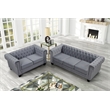 Rnfurnishings inc Amar2-Piece Living Room Furniture Velvet fabric Set-Gray