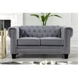 Rnfurnishings inc Amar 3-Piece Living Room Furniture Velvet fabric Set-Gray