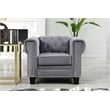 Rnfurnishings inc Amar 3-Piece Living Room Furniture Velvet fabric Set-Gray