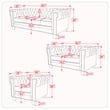 Rnfurnishings inc Amar 3-Piece Living Room Furniture Velvet fabric Set-Gray