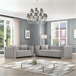 Rnfurnishings 2-Piece Living Room Furniture Velvet Sofa+Loveseat Set-Light Gray