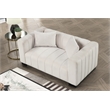 Rnfurnishings 2-Piece Living Room Furniture Velvet Sofa+Loveseat Set-Half white