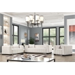 Rnfurnishings3-PC Living Room Furniture Velvet Sofa+Loveseat+Chair Set-Halfwhite