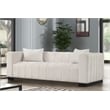 Rnfurnishings 3-PC Living Room Furniture Velvet Sofa+2-Armchairs Set-Half white