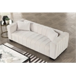 Rnfurnishings 3-PC Living Room Furniture Velvet Sofa+2-Armchairs Set-Half white