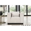 Rnfurnishings 3-PC Living Room Furniture Velvet Sofa+2-Armchairs Set-Half white
