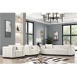 Rnfurnishings 3-PC Living Room Furniture Velvet Sofa+2-Armchairs Set-Half white