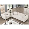 Rnfurnishings 2-PC Living Room Furniture Velvet fabric Sofa+Chair Set-Half white