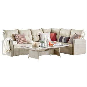 canaan outdoor wicker corner sectional loveseat and sofa with 57