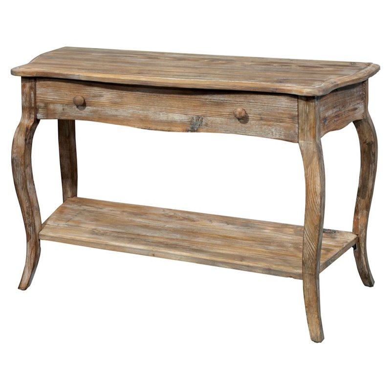 Alaterre Furniture Rustic Reclaimed Media/Console Table in Driftwood