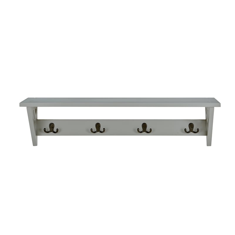 ALATERRE FURNITURE Coventry 36 Wood Coat Hook With Shelf In White