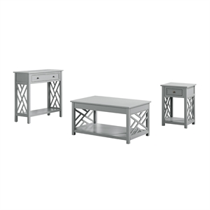 alaterre coventry wood coffee table end table and console table set of 3 in gray