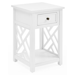alaterre furniture coventry wood end table with drawer and shelf