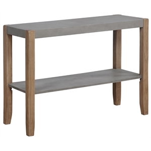 alaterre newport 40l gray faux concrete and wood sofa/tv console table w shelf