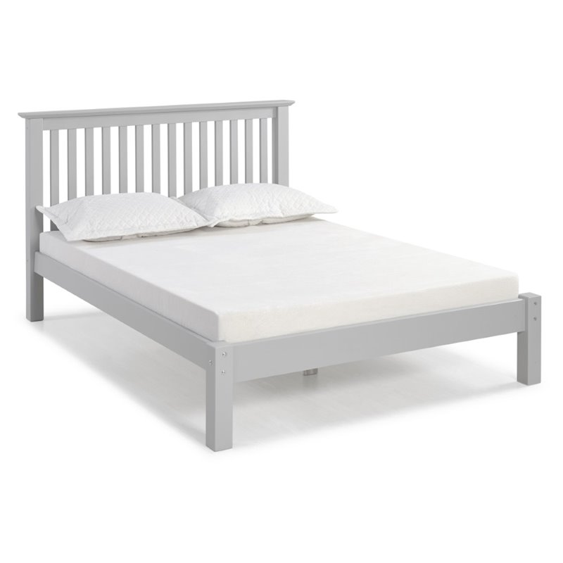 Alaterre Furniture Barcelona Full Wood Platform Bed in Dove Gray
