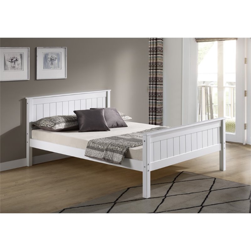 Alaterre Furniture Harmony Full Wood Platform Bed in White