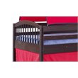 Addison Espresso Junior Loft Bed Red Tent and Playhouse with Blue Trim-Espresso