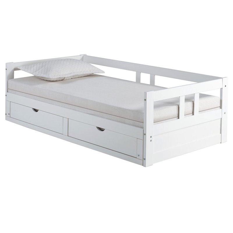 Alaterre Furniture Melody Twin to King Extendable Day Bed with Storage ...