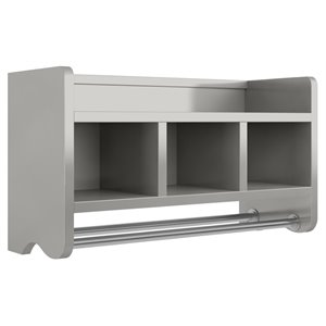 alaterre furniture 25 bath storage shelf with two towel rods in gray