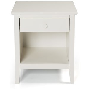 alaterre furniture simplicity wood nightstand in white