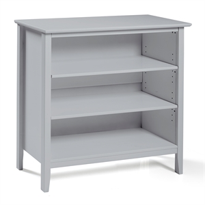 alaterre furniture simplicity wood 34h under-window 3-shelf bookcase - dove gray