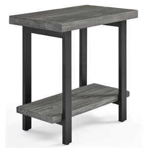 alaterre furniture pomona metal and wood end table in slate gray