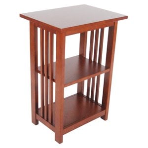 alaterre furniture mission 2-shelf wood end table in cherry