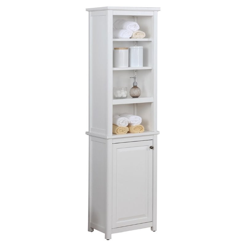 Dorset Bathroom Storage Tower with Open Upper Shelves and Lower