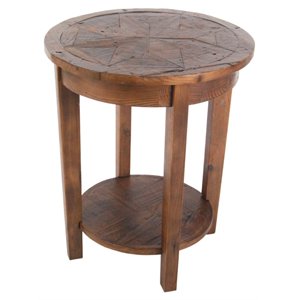 alaterre furniture revive reclaimed round end table in natural